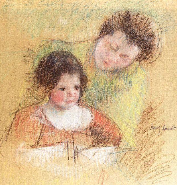 Reine Leaning Over Margot's Shoulder, Mary Cassatt